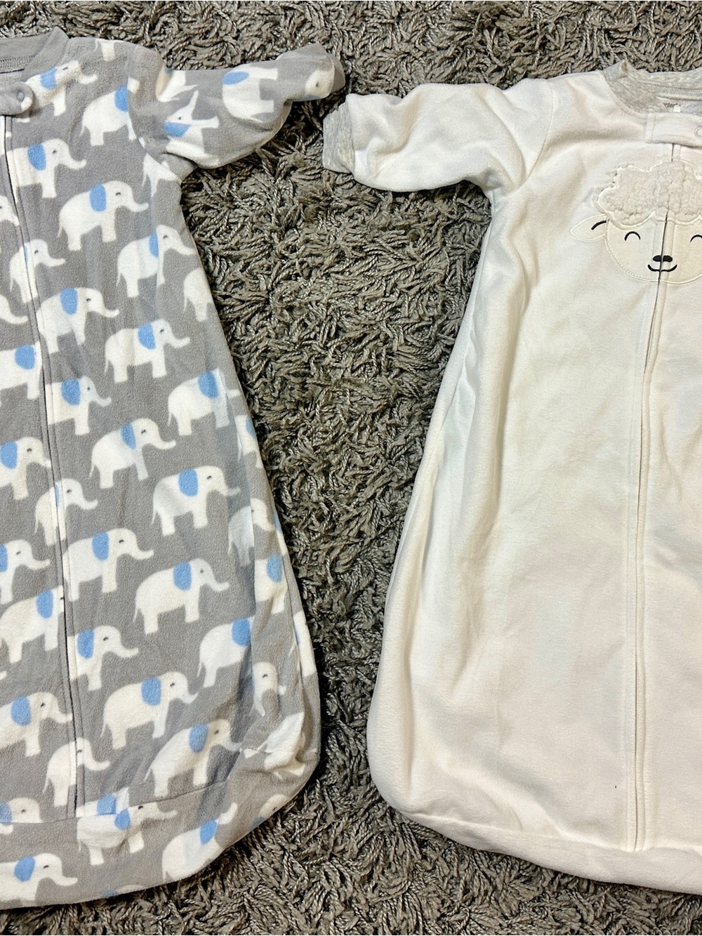 Carter's Grey Elephant & Cream Lamb Sleep Sack Set